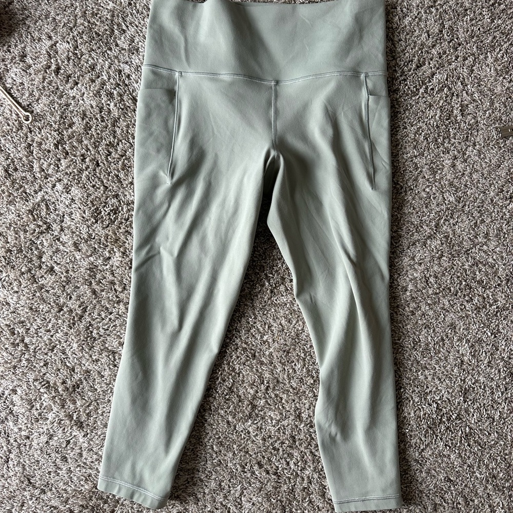 Athleta High-Waist Sage Green Active Leggings. Medium Petite